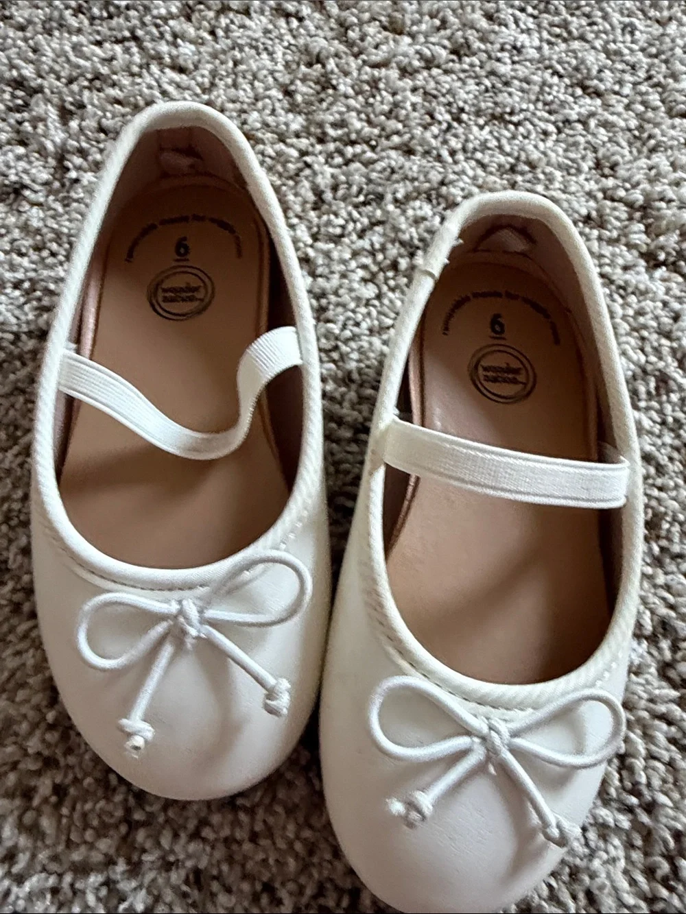 Girls White Mary Jane Ballet Flats with Bow